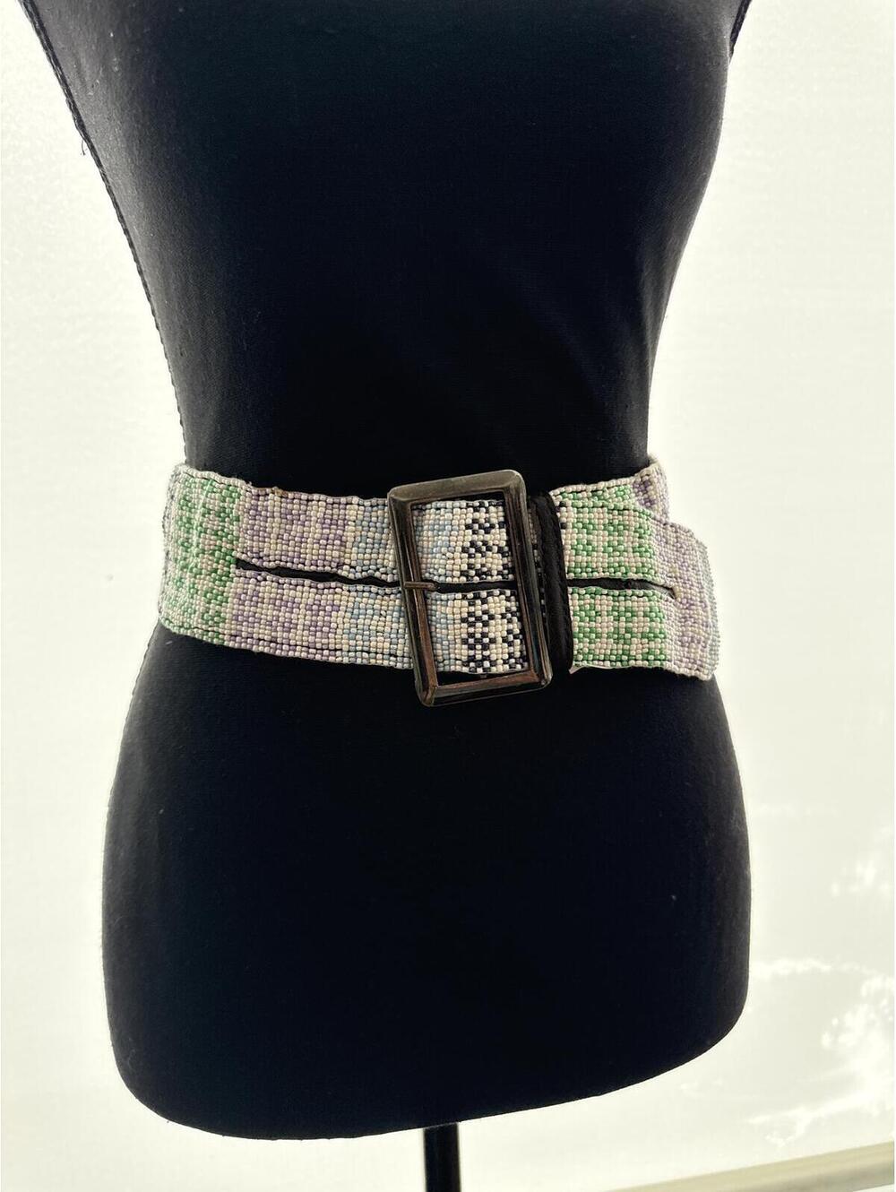 NWT Raj Beaded Belt Multicolor Wide Waist Belt 25-30